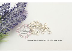 Sew On Rhinestones - Clear Crystal - 6mm - 4claws (Pack of 25)